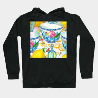 Lemons and chinoiserie bowls Hoodie